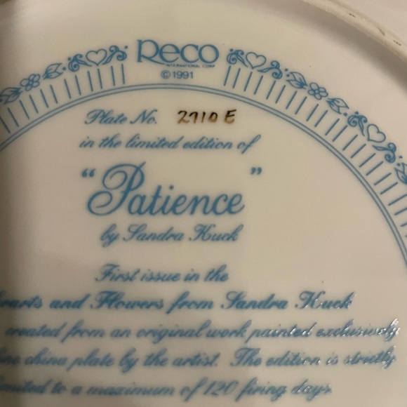 “Patience” by Sandra Kuck decorative plate - Picture 4 of 5